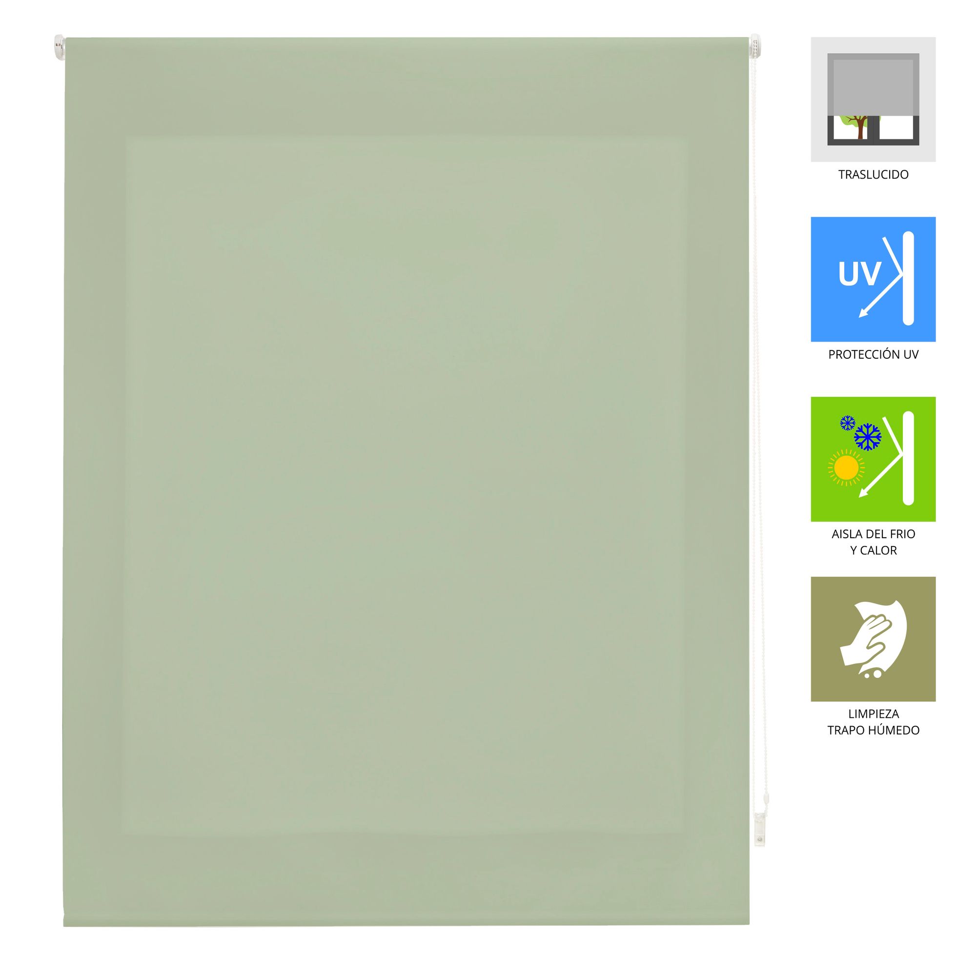 ESTOR ENROLLABLE VERDE PASTEL 100X175 - Imagen 5