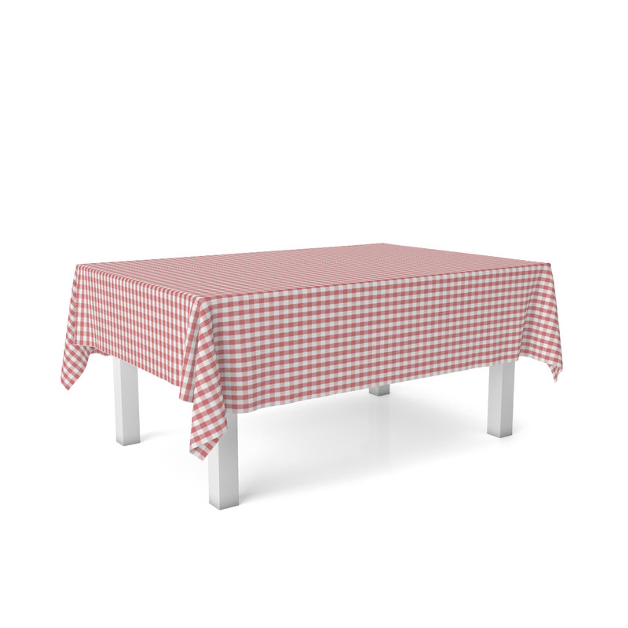 MANTEL HULE VICHY ROJO REDONDO - Imagen 4